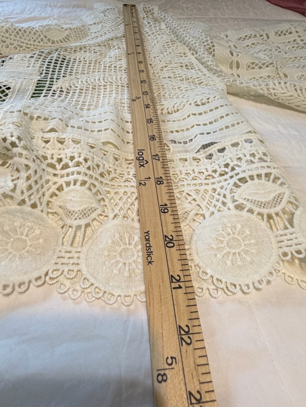 Farm Rio Lace Crochet Poncho Top White Boho Coastal Cover Up NWT Size L - Picture 9 of 9